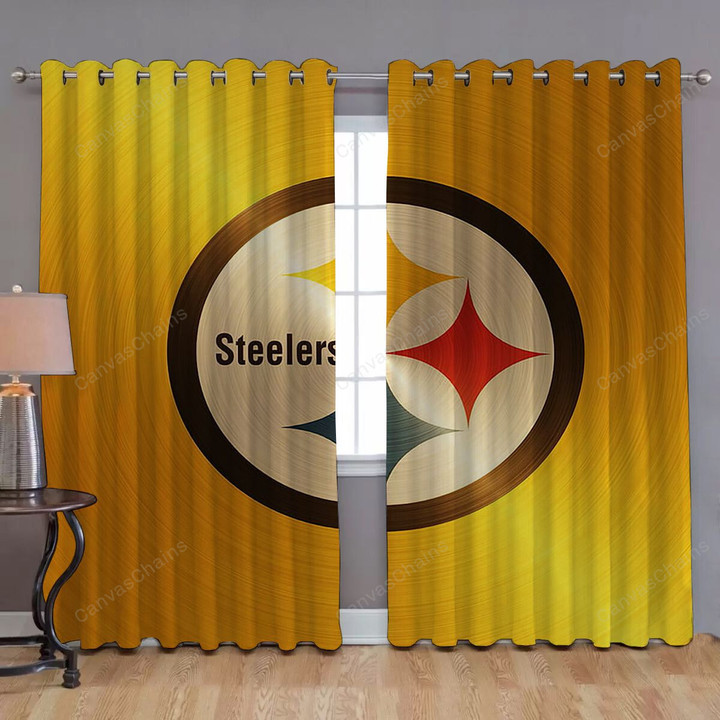 Sers1 Window Curtains - Pittsburgh Sers Blackout Curtains, Living Room Curtains For Window