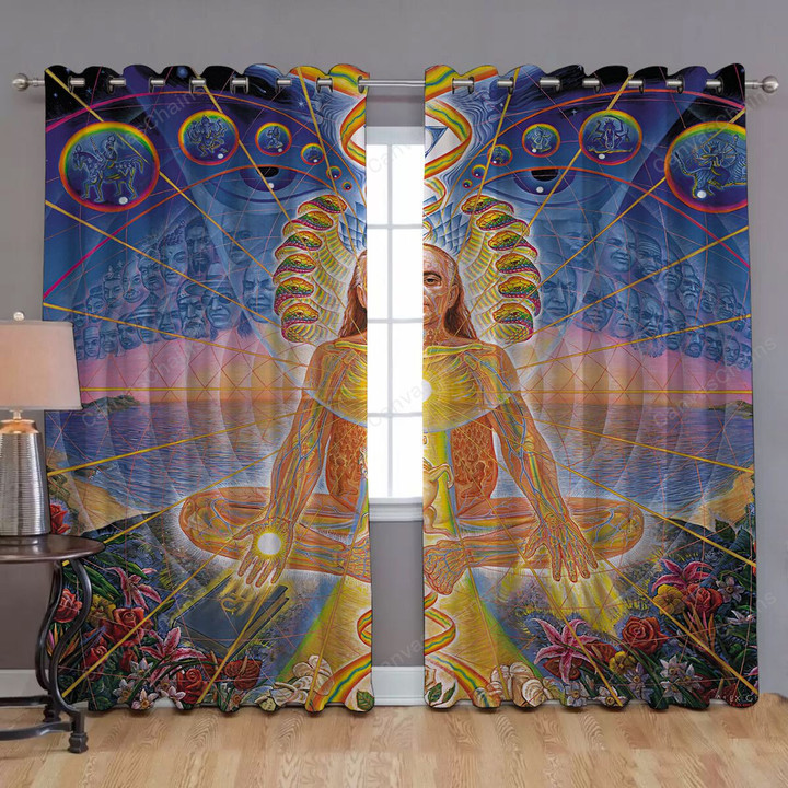 Adi Da 1998 Alex Grey Watermarked Window Curtains - Blackout Curtains, Living Room Curtains For Window