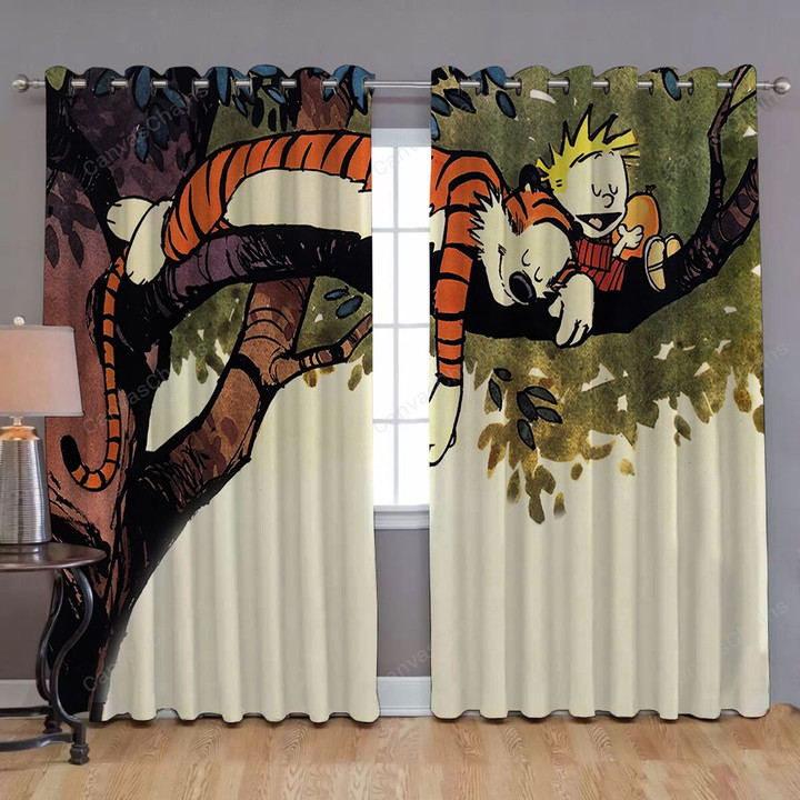 Calvin And Hobbes Window Curtains - Calvin And Hobbes Blackout Curtains, Living Room Curtains For Window