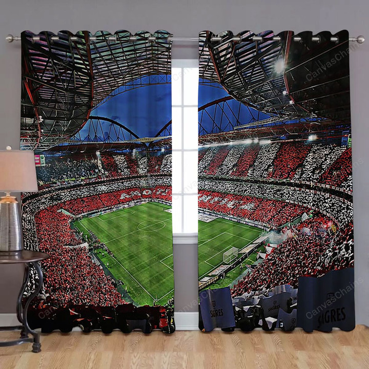 Benfica Stadium Fans Window Curtains - Estadio Da Luz Full Stadium Blackout Curtains, Living Room Curtains For Window