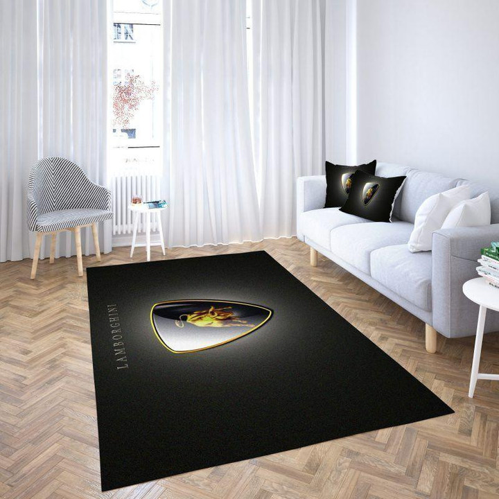 Lamborghini-Logo-Bereich, schwarzes Design Teppich, Teppiche - Outdoor Teppich, Teppich Wohnzimmer, Küchenteppich, Kinderzimmer, Modern