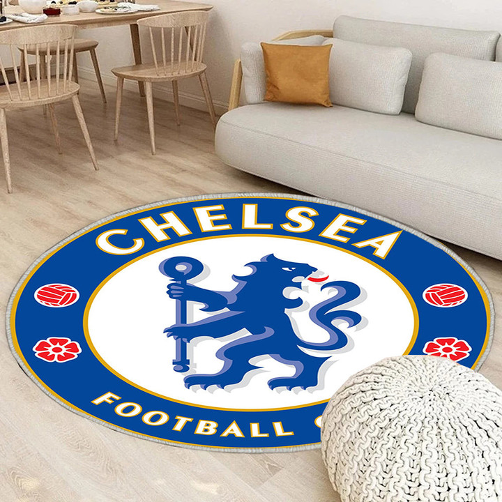 Chelsea Futbol Fußball Teppich Rund, Teppiche - Outdoor Teppich Rund, Teppich Wohnzimmer, Carpet, Rug
