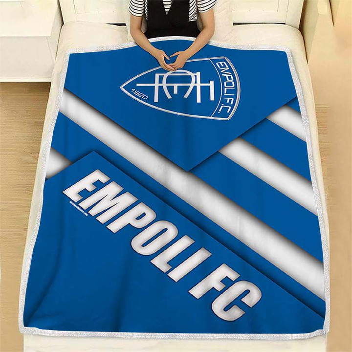 Empoli Fc Material Design Kuscheldecke - Blue White Abstraction Empoli Fleecedecke, Italian Football Club Empoli Italy Decken, Kuschel Decken