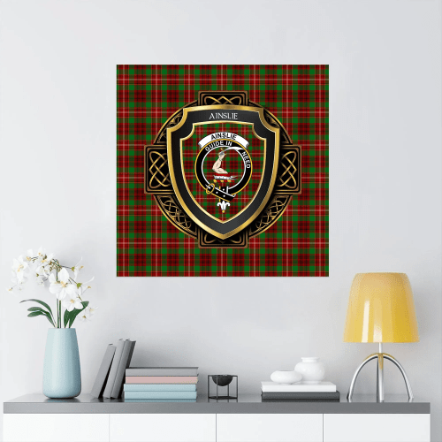Ainslie  Family Crest Personalized Canvas Wall Art Prints Scotland Gift