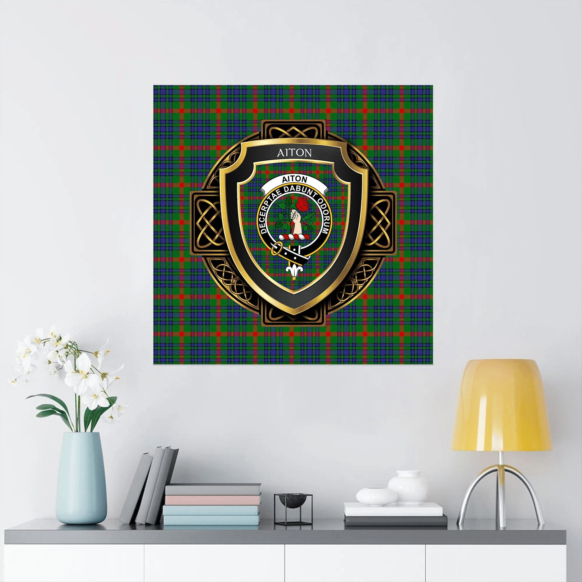 Aiton  Family Crest Personalized Canvas Wall Art Prints Scotland Gift