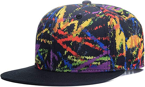 Adjustable Snapback Hat for Men Women,Unisex Hip Hop Baseball Cap Flat Bill Brim Dad Hats