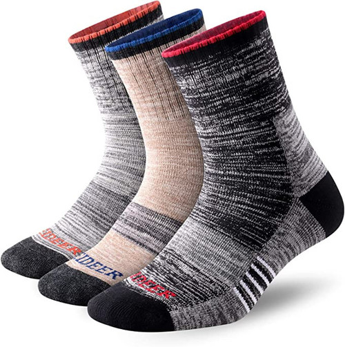 Multi-pack Wicking Cushioned Outdoor Recreation Crew Socks