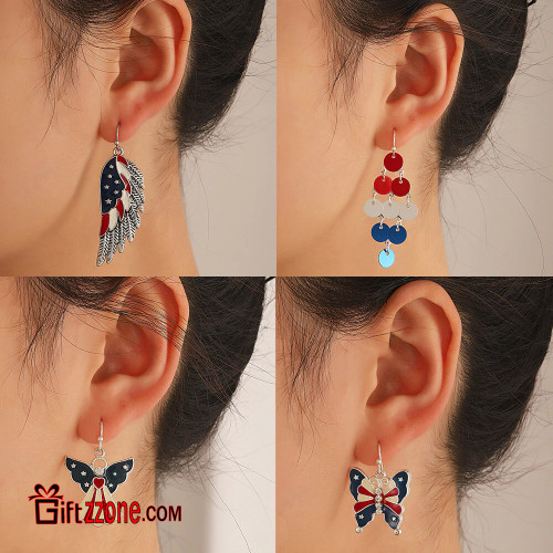 USA Independence Day Earrings For Women