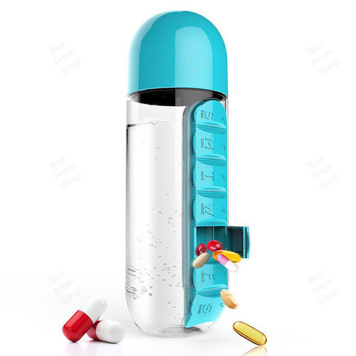 Water Bottle With Pill Box Organizer