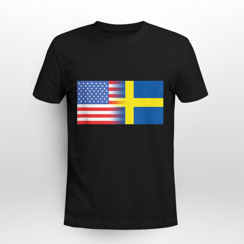 Swedish American Flag Half US Half Sweden Tank Top