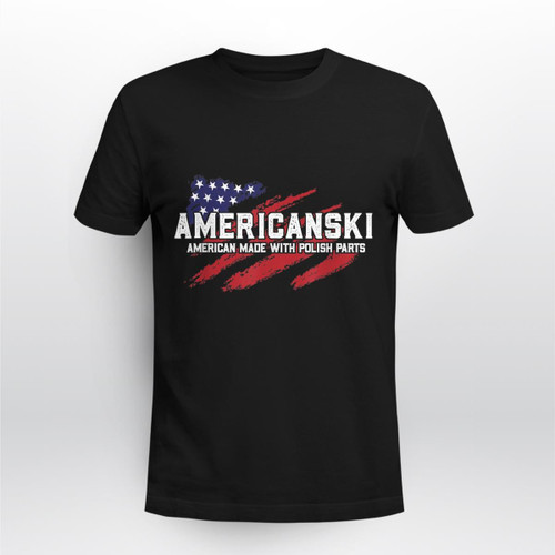 Americanski American Made With Polish Pride   Tee Shirt