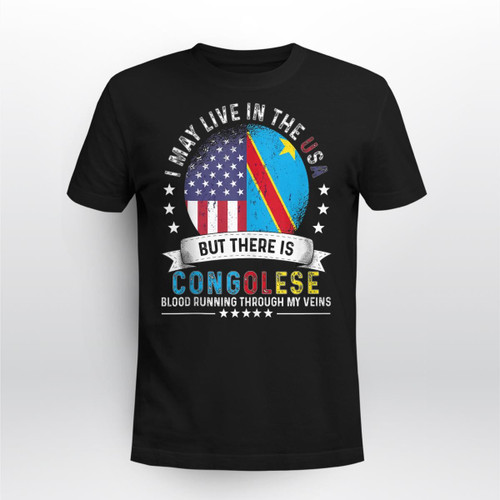 American Congolese Home in US Patriot American Congo Flag   Tees