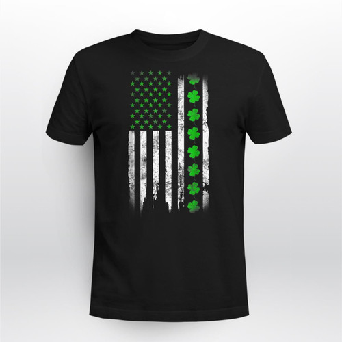 American Flag St Patricks Day Vintage Irish Lucky Tee Shirt