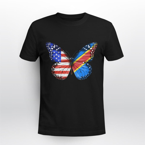 American Congolese Flag Butterfly Premium Tees