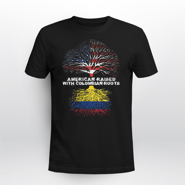 Womens American Raised with Colombian Roots Colombia V-Neck