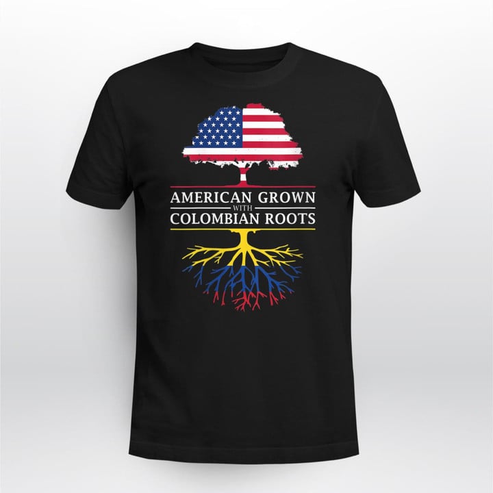 Womens American Grown with Colombian Roots - Colombia V-Neck