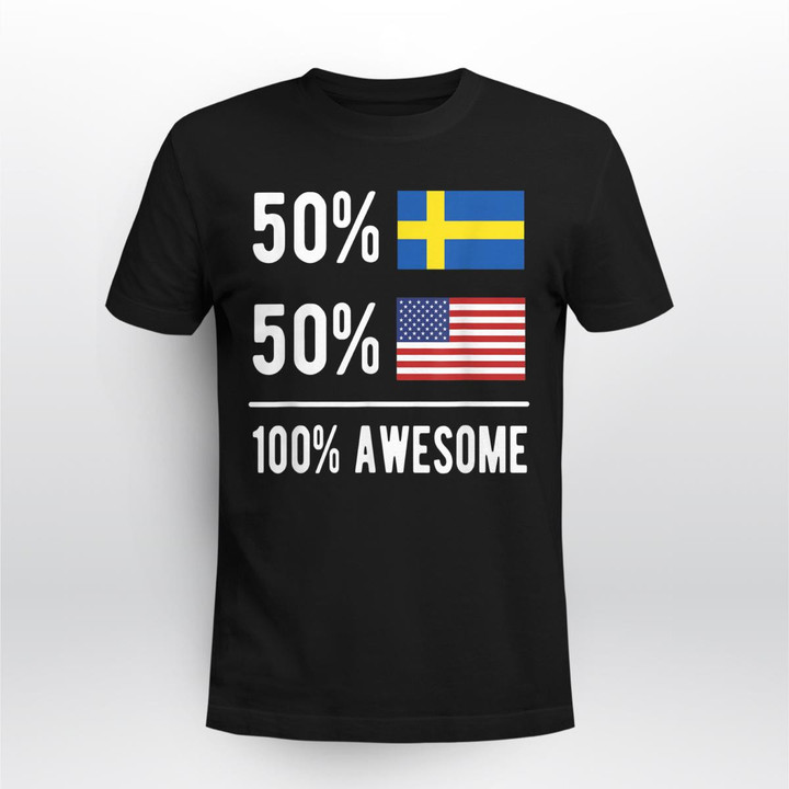 Proud Swedish American Flag Sweden USA