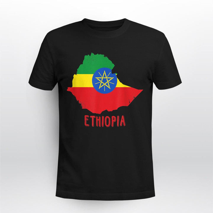 Ethiopia Ethiopian Flag Habesha Pride Men Women Kids Gift Tee Shirt