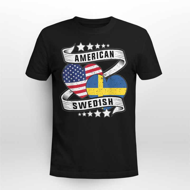 Swedish American shirt Half Swedish half American flag