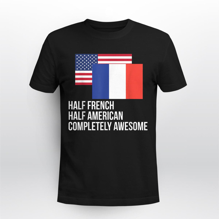 Half French Half American Funny Flag