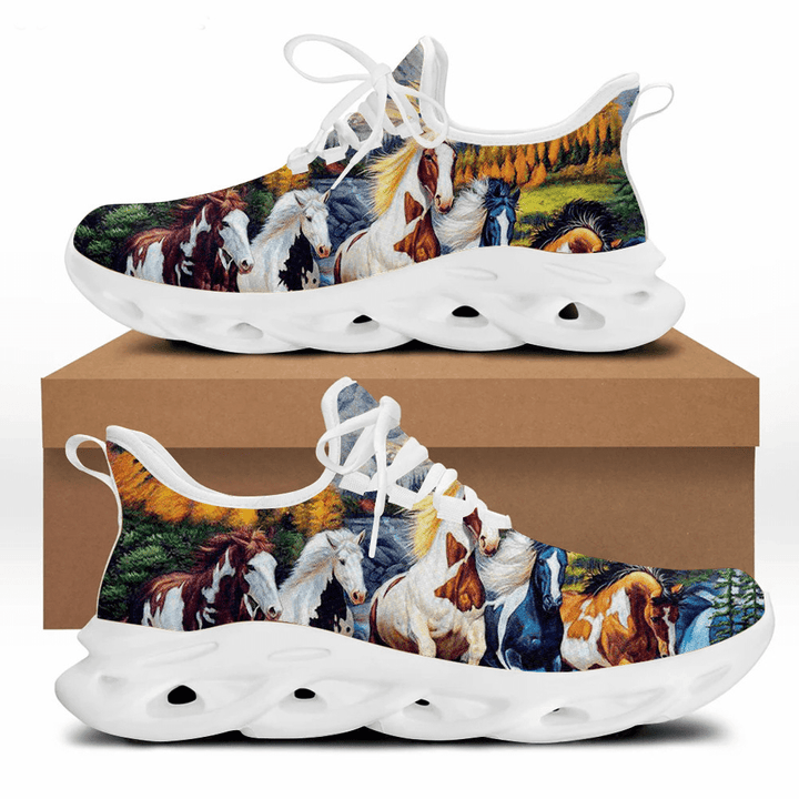 Horse Design Couple Shoes Women's Athletic Shoes