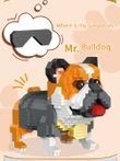Cartoon Bulldog Building Blocks