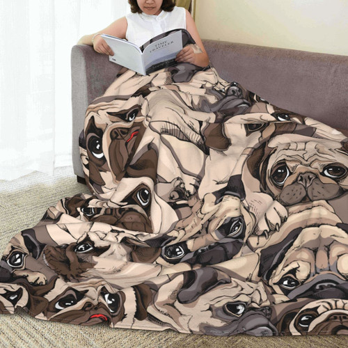 Cute Pugs Soft Throw Blanket