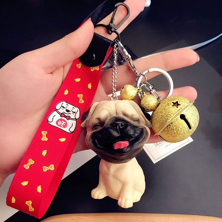 Cute Pug Puppy Keychain