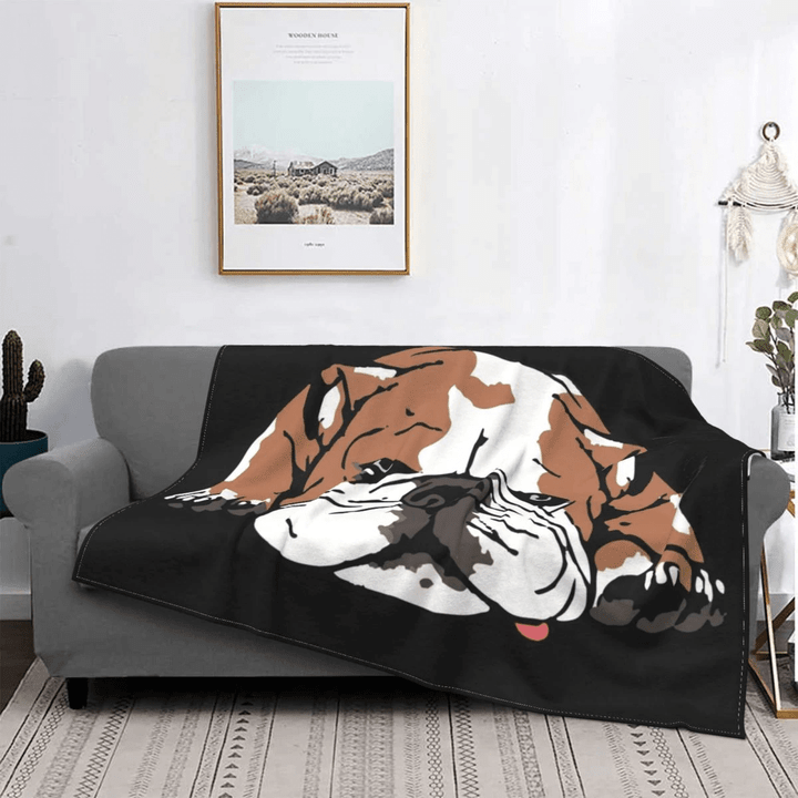 English Bulldog Funny Blankets