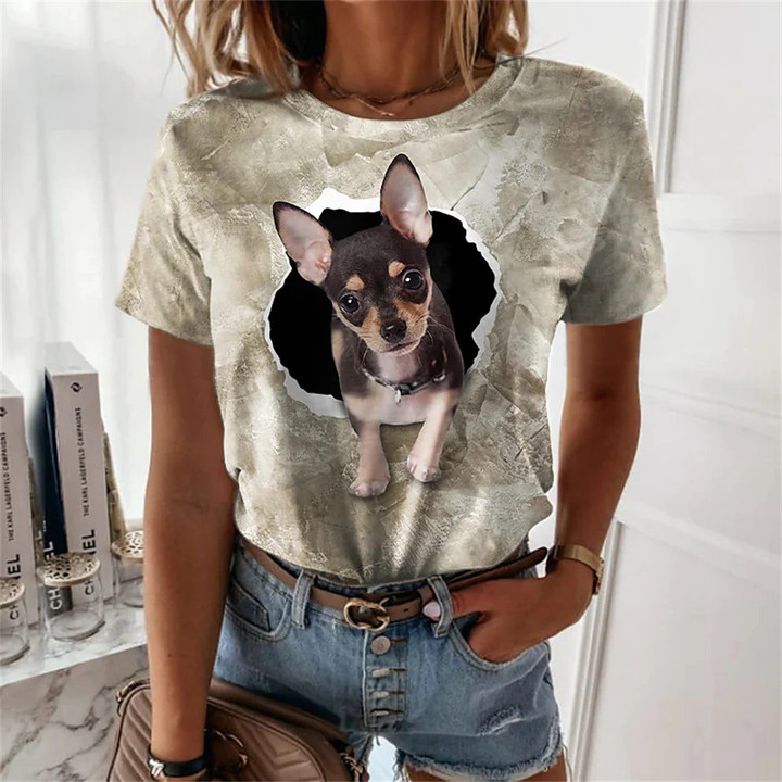 Fashionable 3D Chihuahua T-Shirt