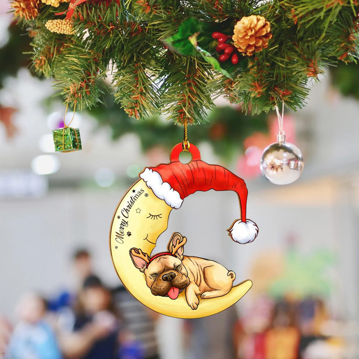 Frenchie Christmas Hanging Ornament