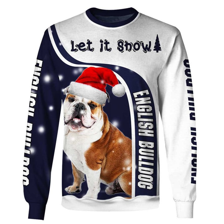 Christmas Let it Snow Bulldog Sweatshirts