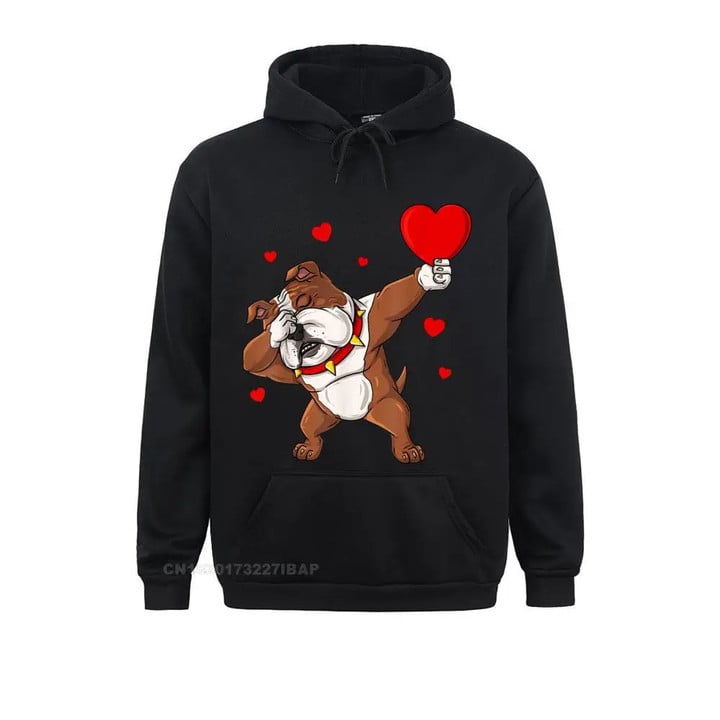 Bulldog Valentines Day Hoodie