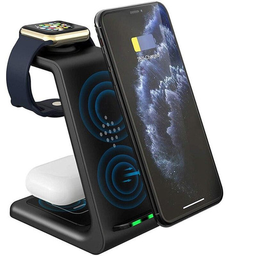 3 in 1 Wireless Charger Dock for iPhone Apple Watch AirPods - Fast Qi Wireless Charging Station