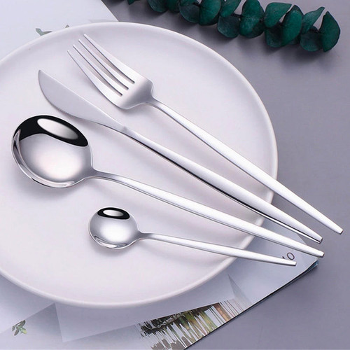 Modern Silver 24 pieces Cutlery Set - Flatware Set