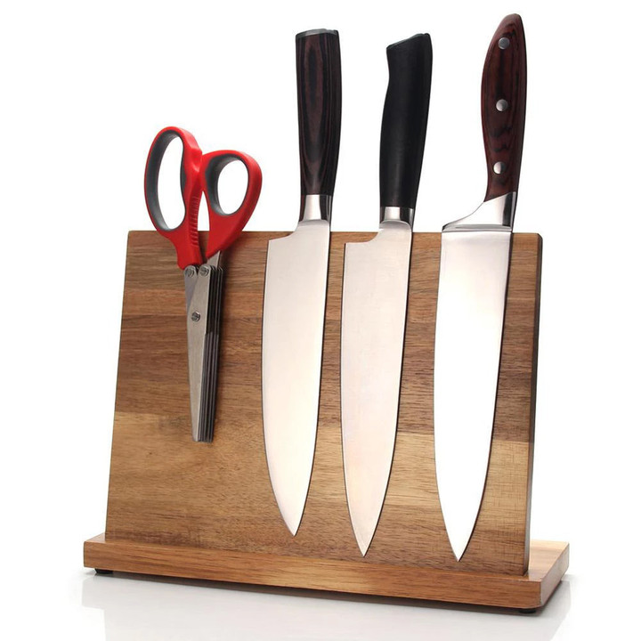 Acacia Wood Magnetic Knife Block - Magnetic Knife Stand