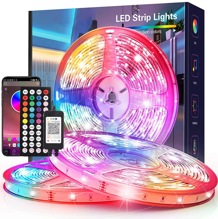 LED Strip Lights - Bluetooth Colour Changing LED Strips with Music and Remote
