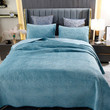 Luxury Soft Warm Velvet Quilt Set King Size, Velvet Quilted Bedspread Coverlet Set with 2 Matching Pillow Shams Couvre Lit De