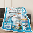 Throw Blanket - To My Grandson - Dolphin Sherpa Blanket