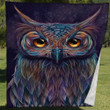 Owl Cute T Shirt Quilt Blanket, Owl Art King Size Quilt, Owl Quilt Blanket Queen, Owl Quilt Blanket, Gifts for Owl