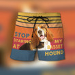 Basset Hound  - Stop Staring At My Dog Beach Shorts