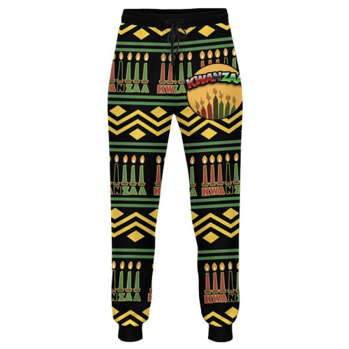 African ?Clothing - Kwanzaa Seven Candles Jogger Pant
