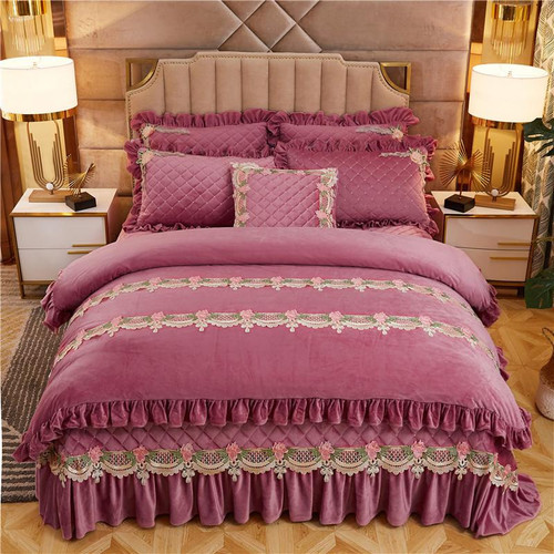 Pink Blue Floral Girls Duvet Cover Quilted Bedspread Pillowcase Luxury Ultra Soft Bedding Set Queen King size Perfect for Winter