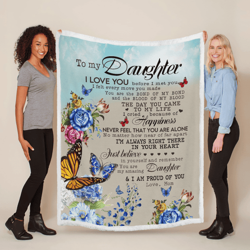 Throw Blanket - To My Daughter, Butterflies Sherpa Blanket