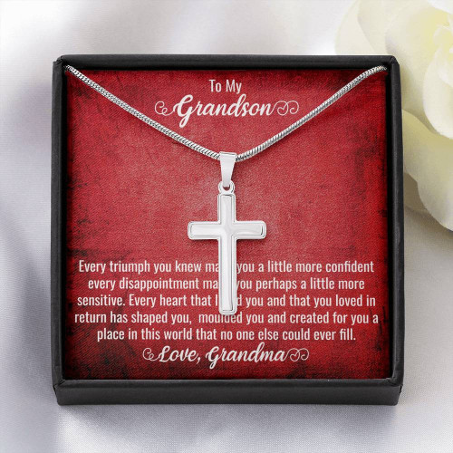 Grandson Keepsake Gift, Gift for Grandson, Grandson Necklace, Gift For Grandson from Grandma, Grandma and Grandson, Grandson Jewelry , Cross Chain