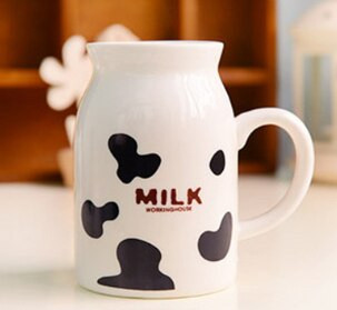 250ML Hot Groceries Creative3D cow style Breakfast Milk Coffee Ceramic Cup Promotional Gifts White Ceramic Cup