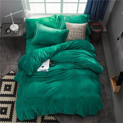 Fleece Warm Twin Full Queen King size Bedding Set Gray Brown Duvet/Quilt cover Bed Fitted sheet set ropa de cama parrure de lit