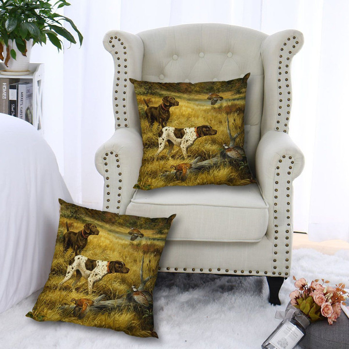 German Shorthaired Pointer Hunting CL010100123MDP Handmade Pillow Case