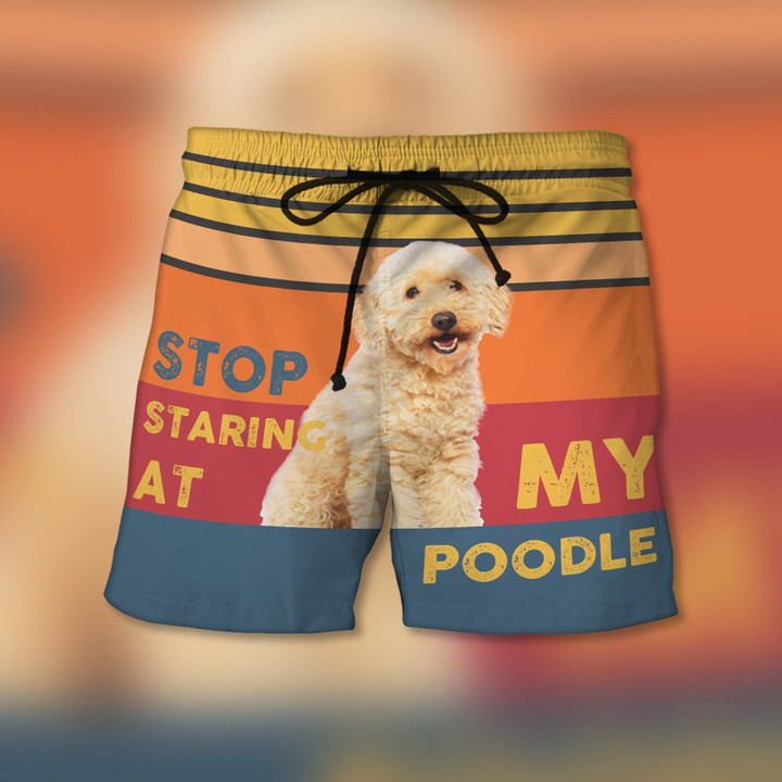 Poodle - Stop Staring At My Dog Beach Shorts