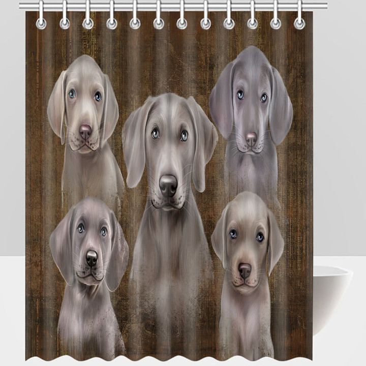Rustic Weimaraner Dogs Shower Curtain